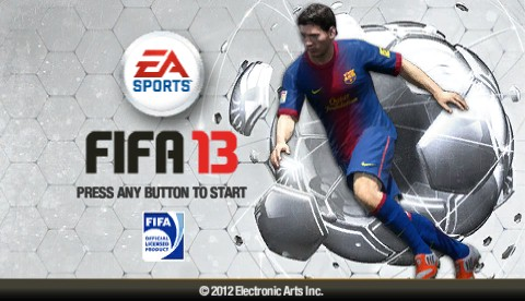 FIFA 13 title screen for PSP
